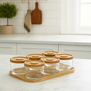 Homing 13 Parça Ahşap Cam Kahvaltılık 241787