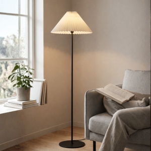 Homing Brooks Pleated Headboard Ecru Floor Lamp 241913