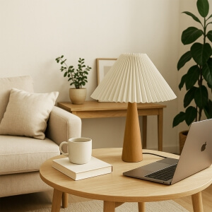 Homing Palma Ahşap Pileli Abajur 242013