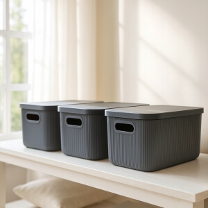 Homing 3 Adet Çok Amaçlı Kapaklı Antrasit Organizer Kutu 242138