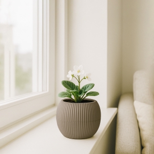 Homing Mini Bej Yuvarlak Saksı 242208