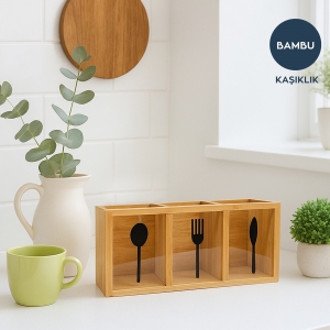 Homing Bambu 3 Gözlü Kaşık Çatal Bıçaklık 242226