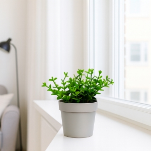 Homing Fika Yapay Bitki Açık Gri Rengi Saksılı 242268