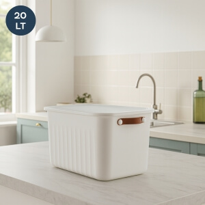 Homing Çok Amaçlı Kapaklı Beyaz Organizer Kutu 20 LT