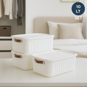 Homing Lumi Çok Amaçlı Kapaklı Beyaz Set Organizer Kutu 10 LT	
