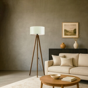 Homing Natural Çizgili Başlık Tripod Lambader 242363