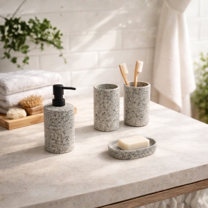 Homing Natural Stone Textured 4-Piece Bathroom Set 242442