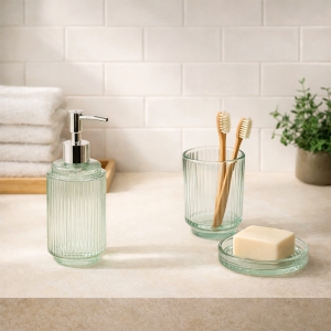 Homing Glass Bathroom Set Soft Green 242443