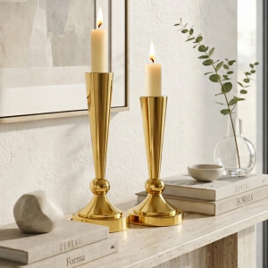 Homing Ester Gold Şamdan Mumluk 2'li Set 242609