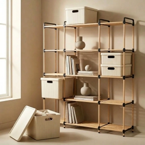 Homing Ahşap Raflı Organizer Kitaplık 242678