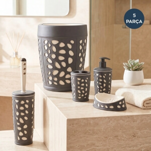 Homing 5-Piece Bathroom Set Anthracite White 242779